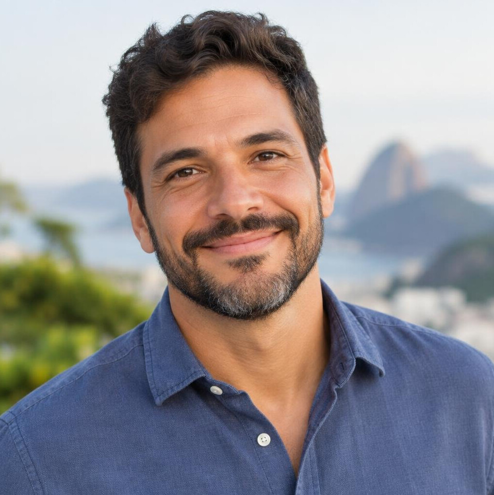Smiling man headshot outdoors